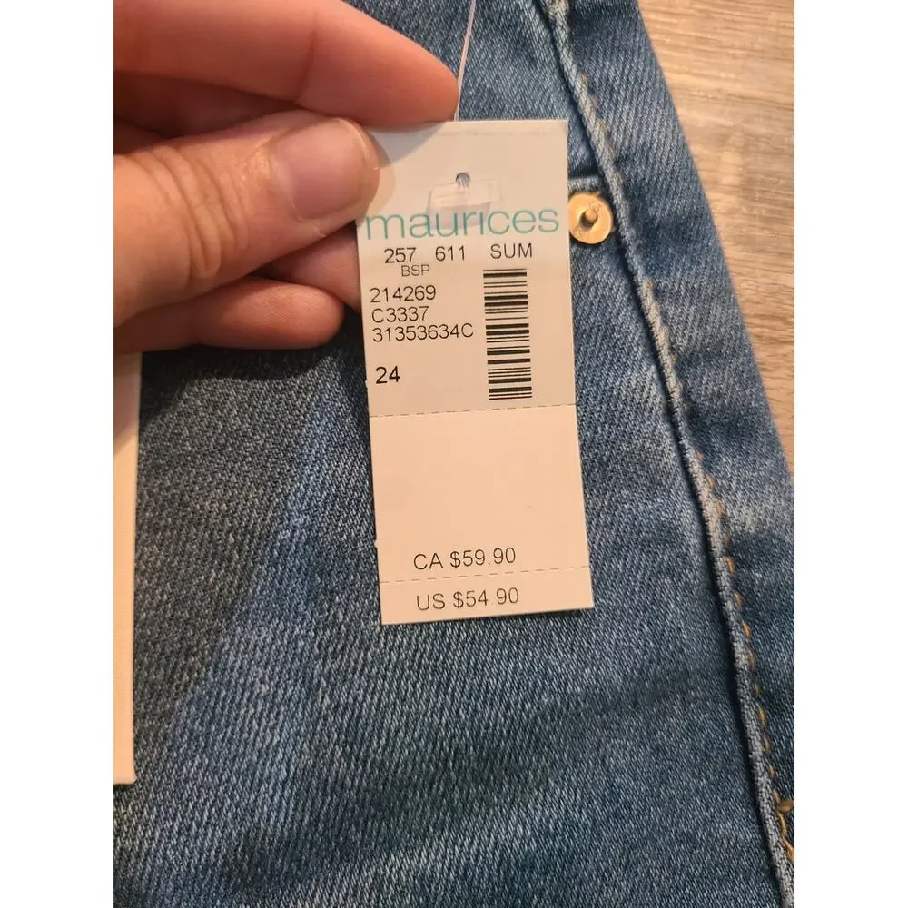 Kancan 1/24 junior's cut off denim long shorts new with tags